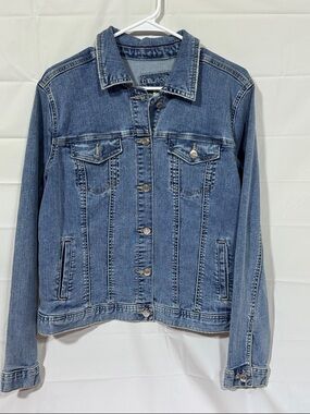 Maurices Medium Blue Denim Jacket with Button Front